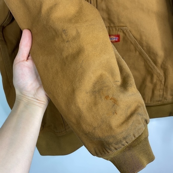 Vintage Dickies Brown Canvas Insulated Hooded Chore Barn Jacket XL - Picture 5 of 14